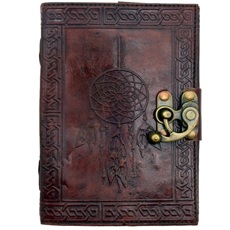 5x7-leather-embossed-journal-dreamcatcher-lock