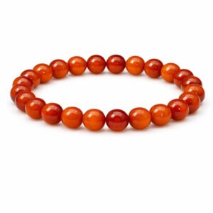 Carnelian 6mm gemstone elastic stretch bracelet smooth round beads crystal bracelet The Zen Shop Oshawa Durham Region