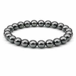 Hematite 6mm gemstone elastic stretch bracelet smooth round beads crystal bracelet The Zen Shop Oshawa Durham Region