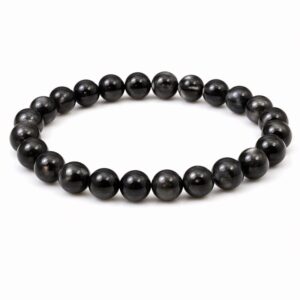 Shungite 6mm gemstone elastic stretch bracelet smooth round beads crystal bracelet The Zen Shop Oshawa Durham Region