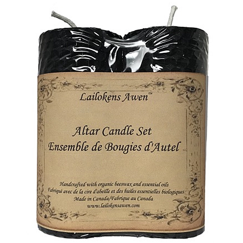 Altar Beeswax Spell Candle Set Black Altar Beeswax Spell Candle Set Black