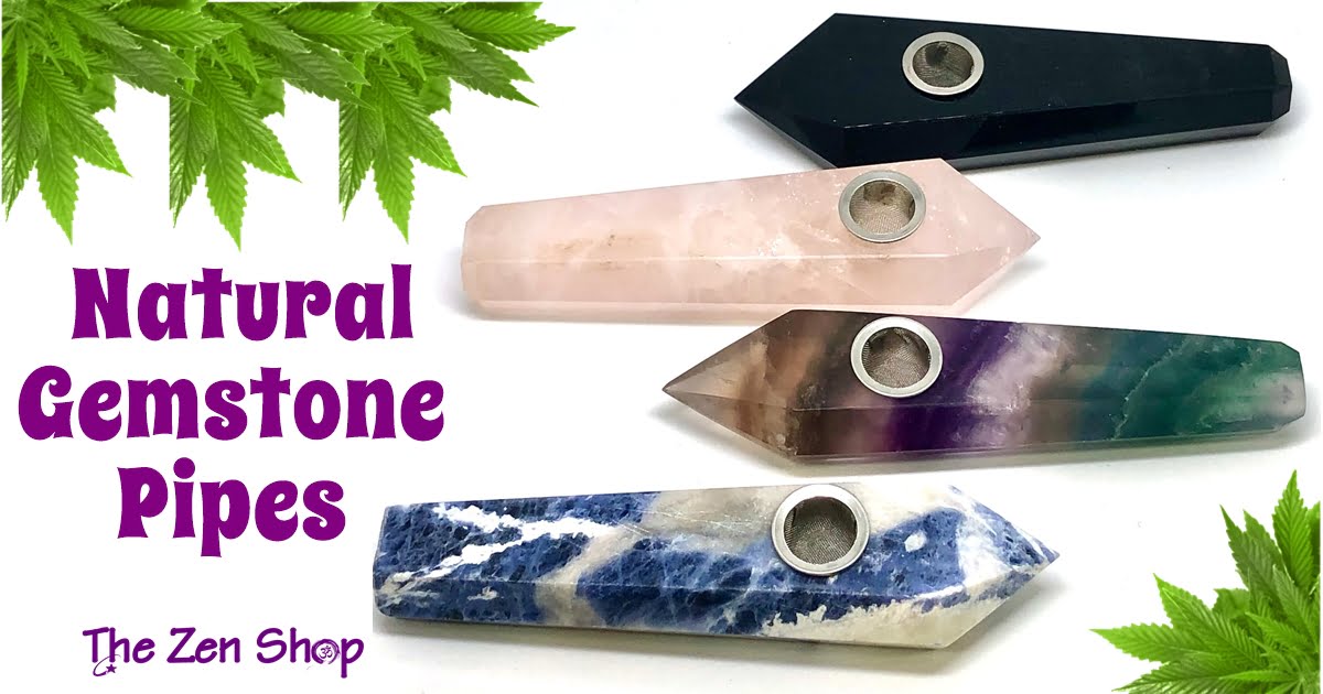 Genuine Gemstone Crystal Pipes Available at The Zen Shop