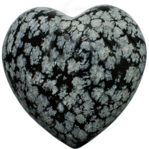 Snowflake Obsidian Puffed Heart Medium stone