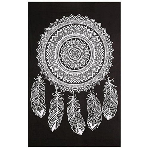 Dreamcatcher Black and White Large Tapestry The Zen Shop