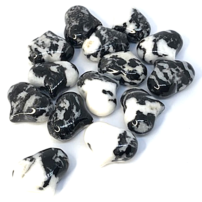 Zebra Jasper Puffed Heart Mini Pile of Zebra Jasper Puffed Heart Mini stones