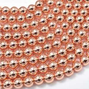 Hematite Rose Gold 8mm Round Beads image
