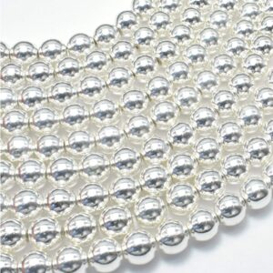 Hematite Silver 8mm Round Beads image