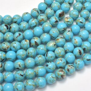 |Howlite Turquenite Blue 8mm Round Beads image