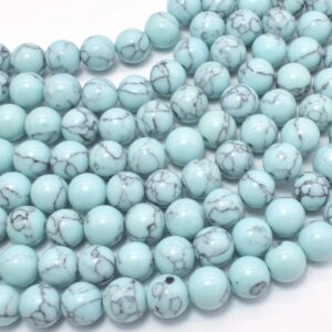 Howlite Light Blue 8mm Round Beads image
