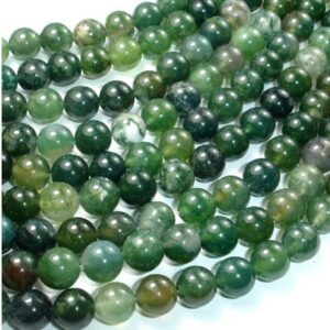 Moss Agate 8mm Round Beads image