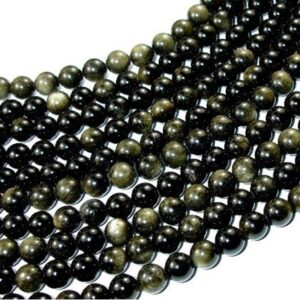 Obsidian Goldsheen 8mm Round Beads image