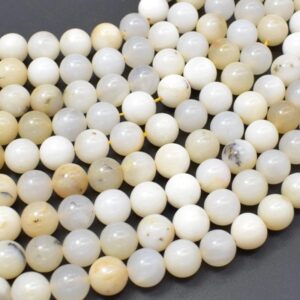 Opal White 8mm Round Beads image