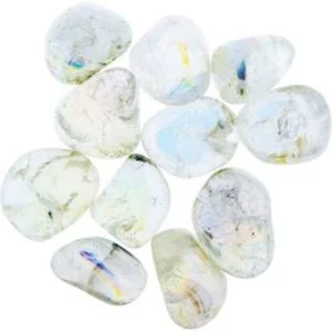 Pile of Tumbled Angel Aura Quartz stones