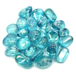 Pile of Tumbled Obsidian Aqua stones