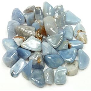 Pile of Tumbled Blue Chalcedony stones