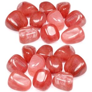 Pile of Tumbled Cherry Quartz stones