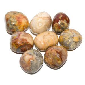 Pile of Tumbled Crazy Lace Agate stones