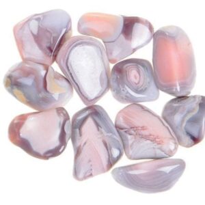 Pile of Tumbled Pink Agate stones