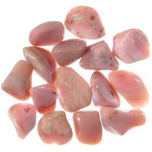 Pile of Tumbled Pink Opal stones
