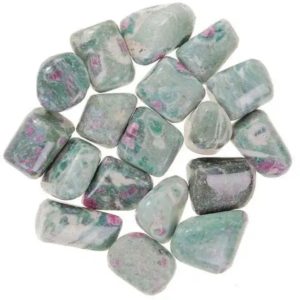 Pile of Tumbled Ruby Fuschite stones