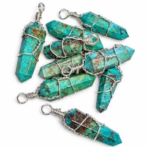 Pile of Turquoise Wire Wrapped Pendant