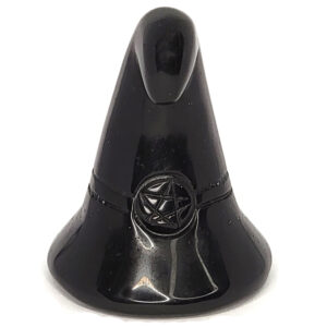 Black Obsidian Witch Hat Pentacle