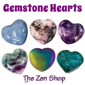 Crystal Gemstone Puffed Hearts