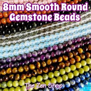 8mm Smooth Gemstone Beads