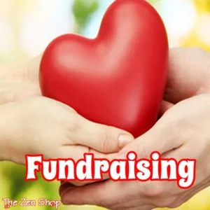 2 hands holding a heart with fundraising text