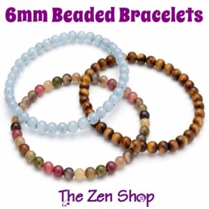 6mm Gemstone Elastic Stretch Bracelets