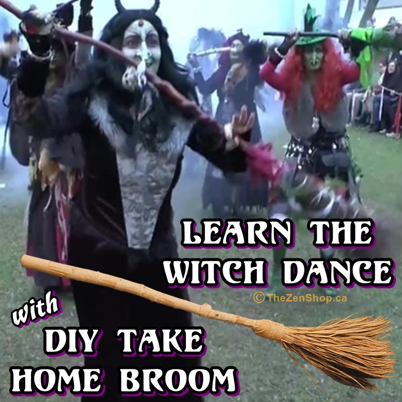 Wolfshager Hexenbrut witches performing the original Witch Dance in Germany, inspiring Witchfest Oshawa’s DIY broom workshop.